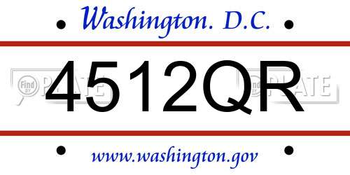 4512QR District Of Columbia License Plate