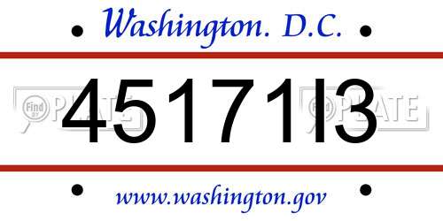 45171I3 District Of Columbia License Plate