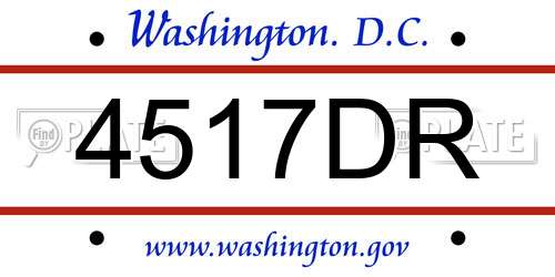 4517DR District Of Columbia License Plate
