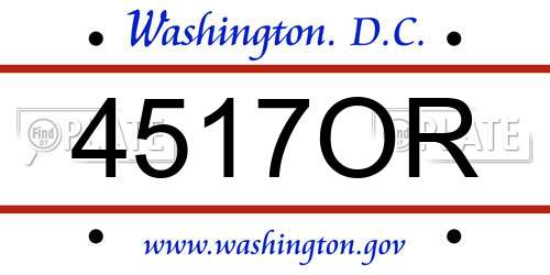 4517OR District Of Columbia License Plate