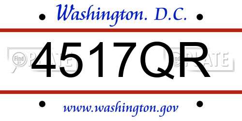 4517QR District Of Columbia License Plate