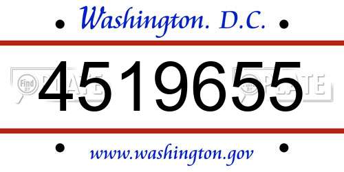 4519655 District Of Columbia License Plate