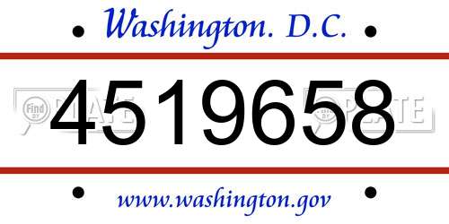 4519658 District Of Columbia License Plate