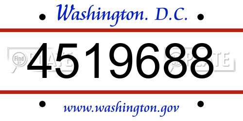 4519688 District Of Columbia License Plate