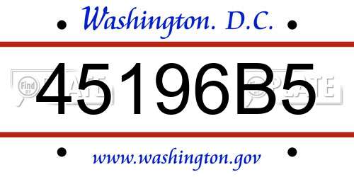 45196B5 District Of Columbia License Plate
