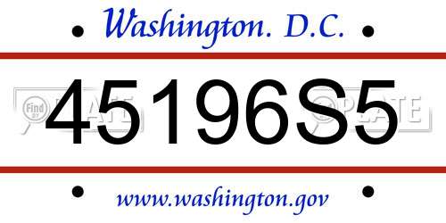 45196S5 District Of Columbia License Plate