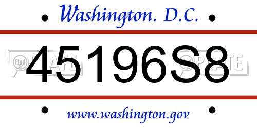 45196S8 District Of Columbia License Plate
