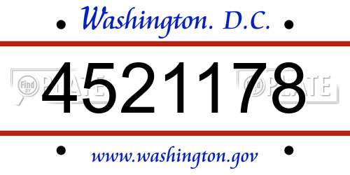 4521178 District Of Columbia License Plate