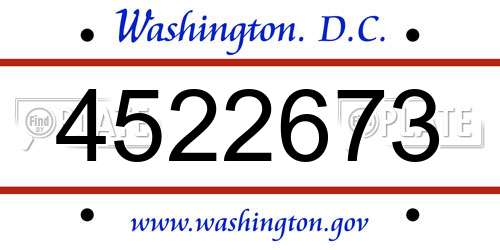 4522673 District Of Columbia License Plate