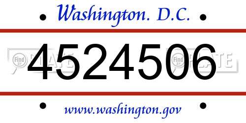 4524506 District Of Columbia License Plate