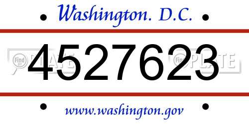 4527623 District Of Columbia License Plate