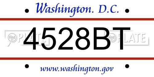 4528BT District Of Columbia License Plate