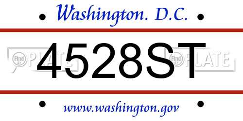 4528ST District Of Columbia License Plate