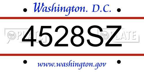 4528SZ District Of Columbia License Plate