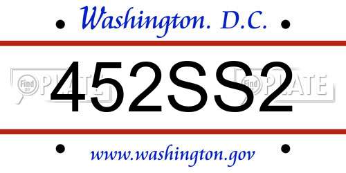 452SS2 District Of Columbia License Plate