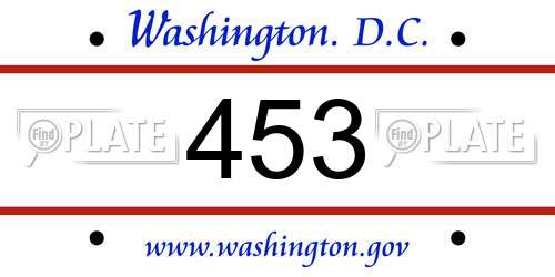453 District Of Columbia License Plate