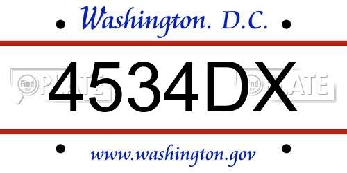 4534DX District Of Columbia License Plate