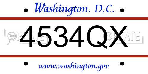 4534QX District Of Columbia License Plate