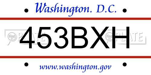 453BXH District Of Columbia License Plate