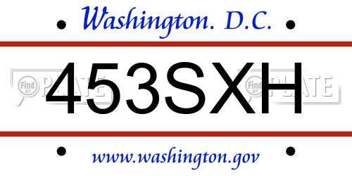 453SXH District Of Columbia License Plate