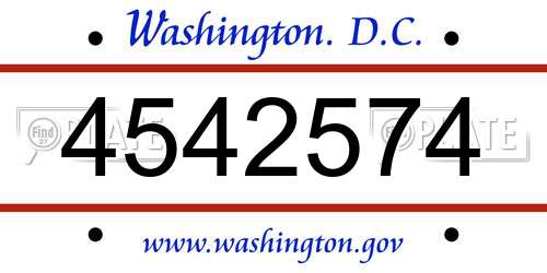 4542574 District Of Columbia License Plate