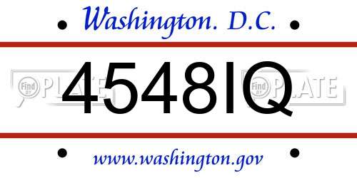 4548IQ District Of Columbia License Plate