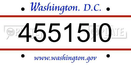 45515I0 District Of Columbia License Plate