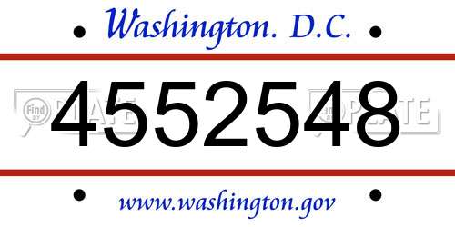 4552548 District Of Columbia License Plate