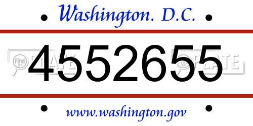 4552655 District Of Columbia License Plate