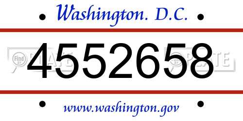 4552658 District Of Columbia License Plate
