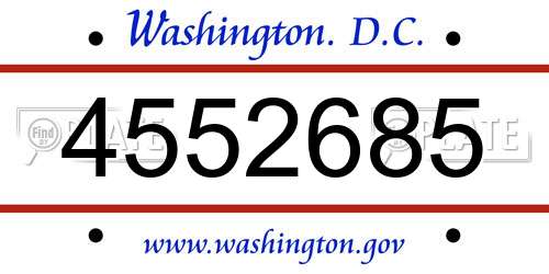 4552685 District Of Columbia License Plate