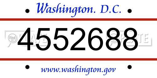 4552688 District Of Columbia License Plate
