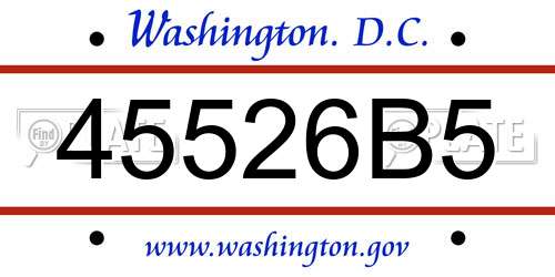 45526B5 District Of Columbia License Plate