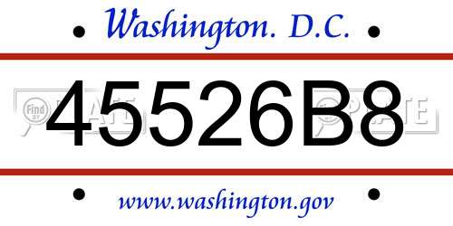 45526B8 District Of Columbia License Plate