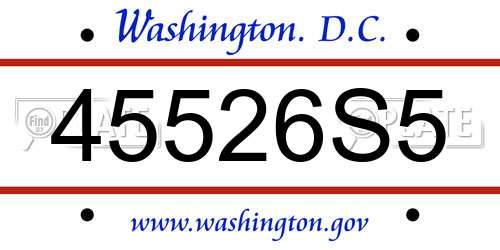 45526S5 District Of Columbia License Plate