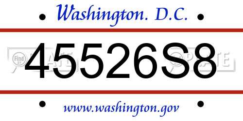 45526S8 District Of Columbia License Plate