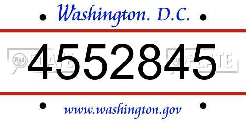 4552845 District Of Columbia License Plate