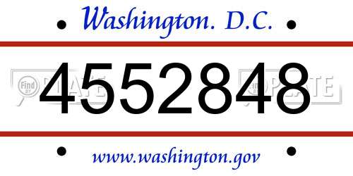 4552848 District Of Columbia License Plate