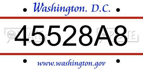 45528A8 District Of Columbia License Plate