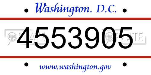 4553905 District Of Columbia License Plate