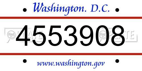 4553908 District Of Columbia License Plate