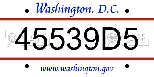 45539D5 District Of Columbia License Plate