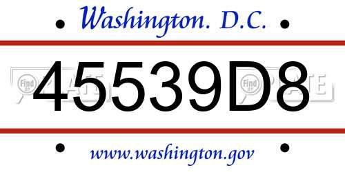 45539D8 District Of Columbia License Plate