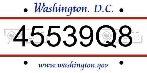 45539Q8 District Of Columbia License Plate