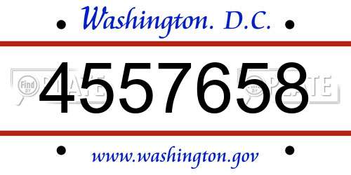 4557658 District Of Columbia License Plate