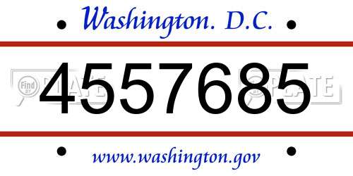 4557685 District Of Columbia License Plate