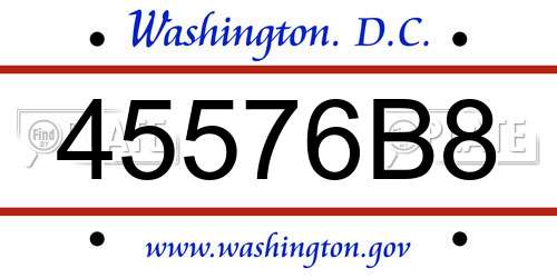 45576B8 District Of Columbia License Plate