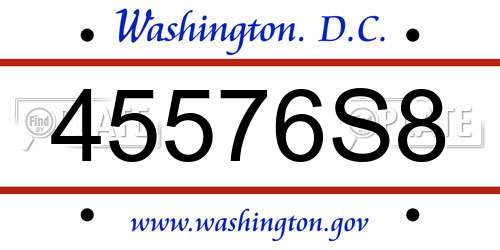 45576S8 District Of Columbia License Plate