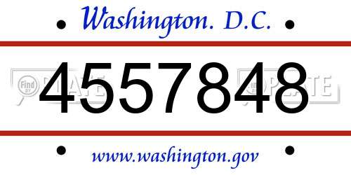 4557848 District Of Columbia License Plate