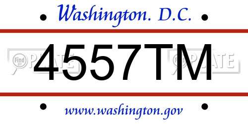4557TM District Of Columbia License Plate